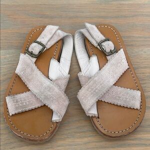 Bonpoint Beige and White Sandals